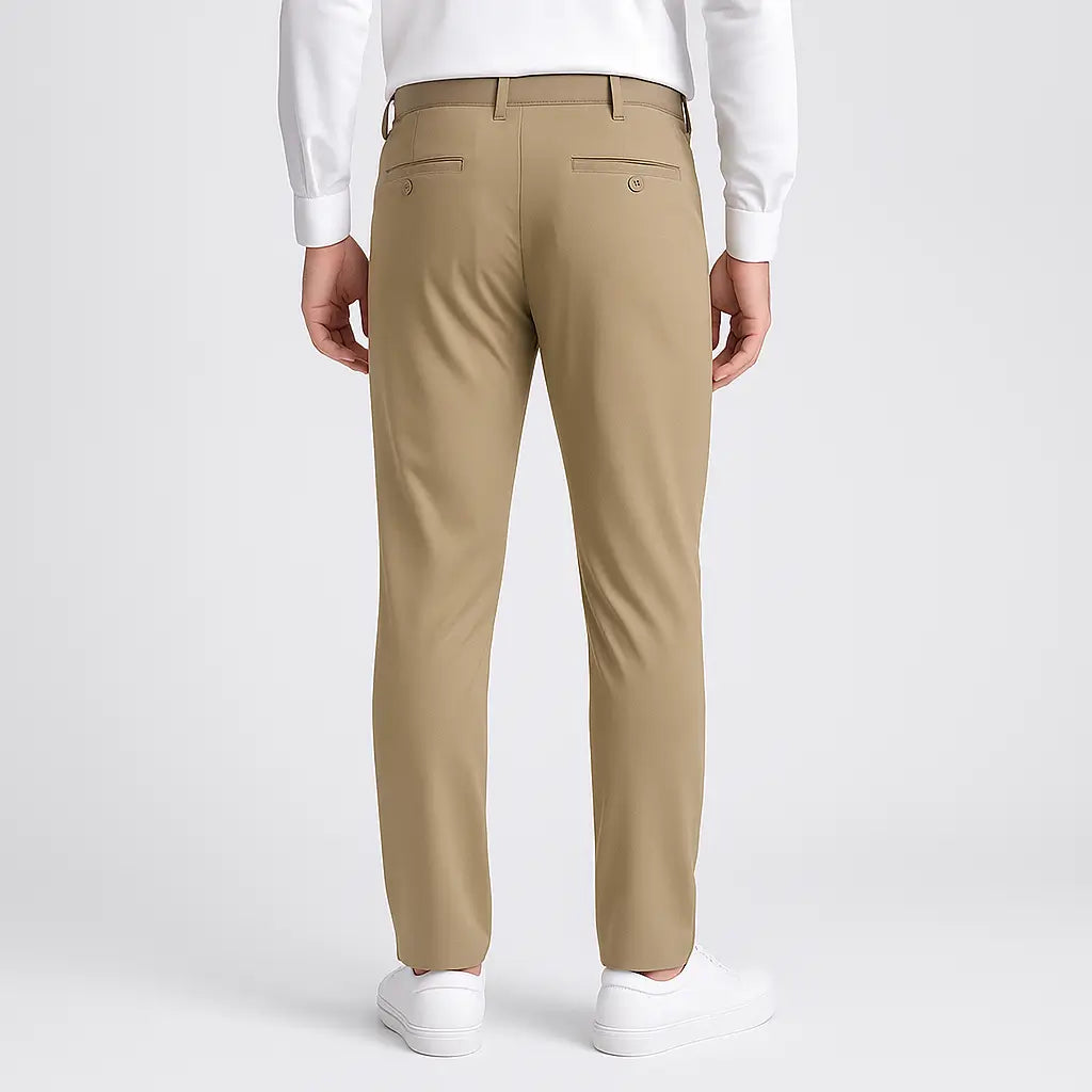 Calça masculina MODAL PLUS Quick Dry em nylon e spandex, leve e respirável, com bolsos com zíper, ideal para verão, lazer e esportes.