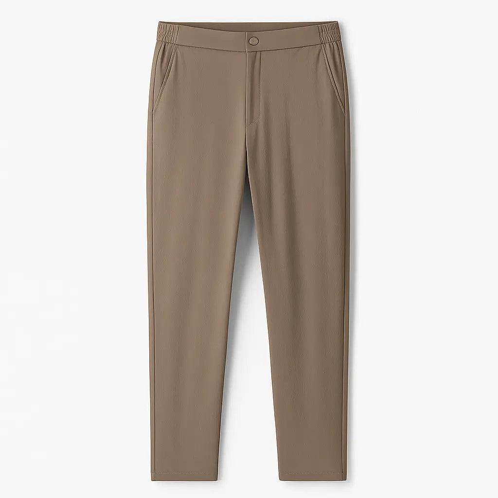 Calça masculina MODAL PLUS Quick Dry em nylon e spandex, leve e respirável, com bolsos com zíper, ideal para verão, lazer e esportes.