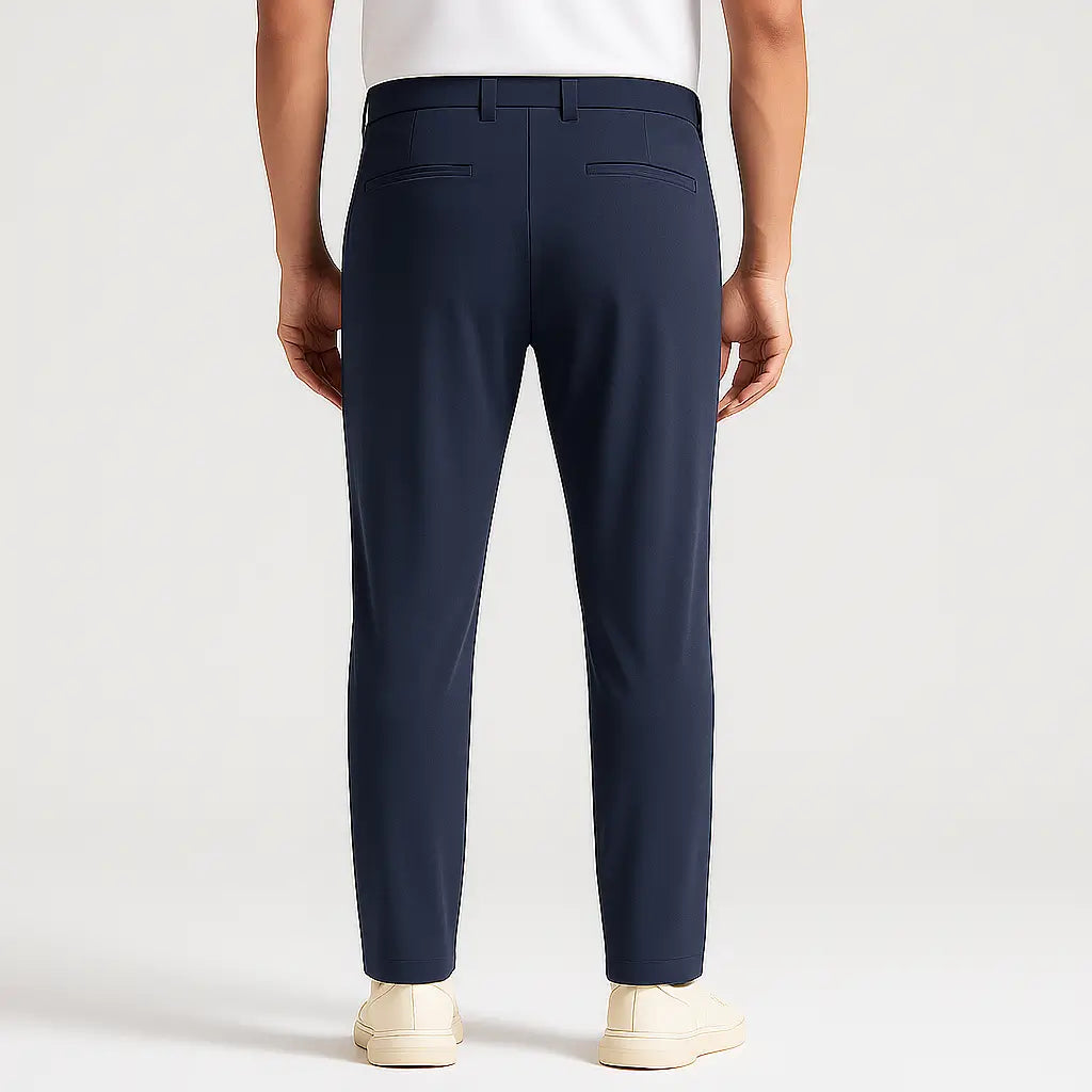 Calça masculina MODAL PLUS Quick Dry em nylon e spandex, leve e respirável, com bolsos com zíper, ideal para verão, lazer e esportes.