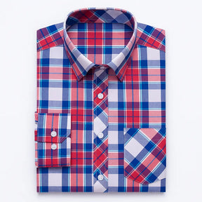 Camisa masculina de flanela xadrez em algodão, manga longa, estilo casual para dias Prima vera Verão.