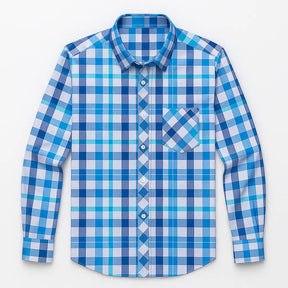 Camisa masculina de flanela xadrez em algodão, manga longa, estilo casual para dias Prima vera Verão.