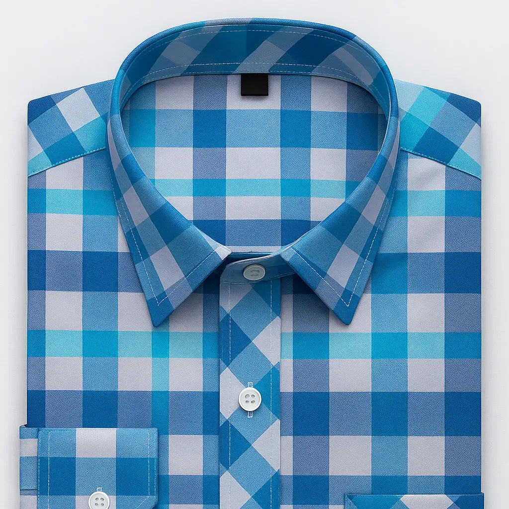 Camisa masculina de flanela xadrez em algodão, manga longa, estilo casual para dias Prima vera Verão.