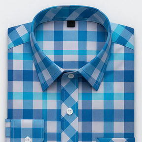 Camisa masculina de flanela xadrez em algodão, manga longa, estilo casual para dias Prima vera Verão.