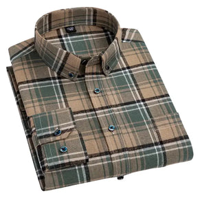 Camisa Flanela Masculina 100% Algodão, manga longo e bolso no peito esquerdo.