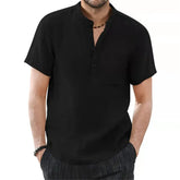 Camisa Linho Masculina Casual 100% Algodão e manga curta