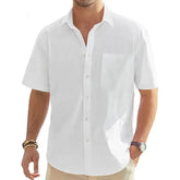 Camisa Linho Masculina Verão 100% Linho, manga curta