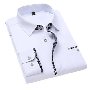 Camisa Masculina Casual manga longa com fechamento em botões 