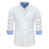 Camisa Masculina Casual oxford manga longa e fechamento com botões