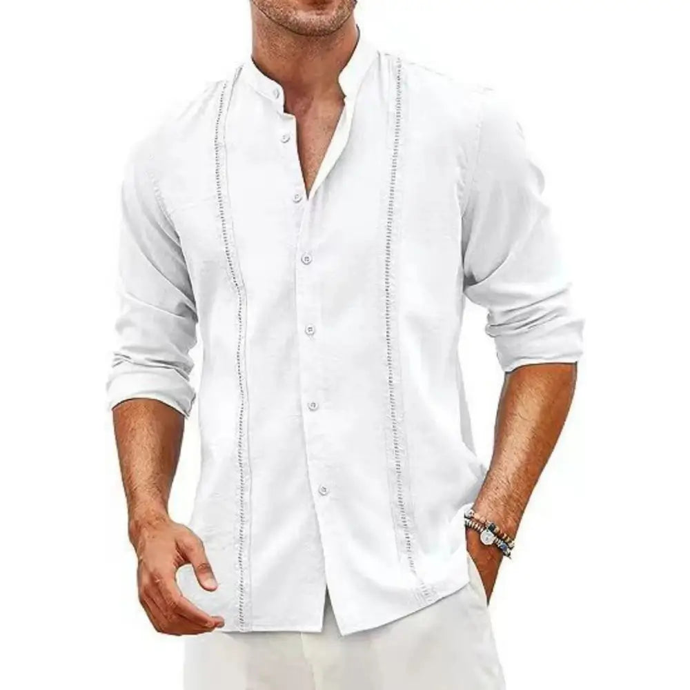 Camisa Masculina Casual Verão de manga longa 100% Algodão 