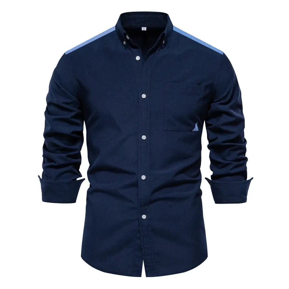 Camisa Masculina Casual Xavier manga longa e fechamento com botões