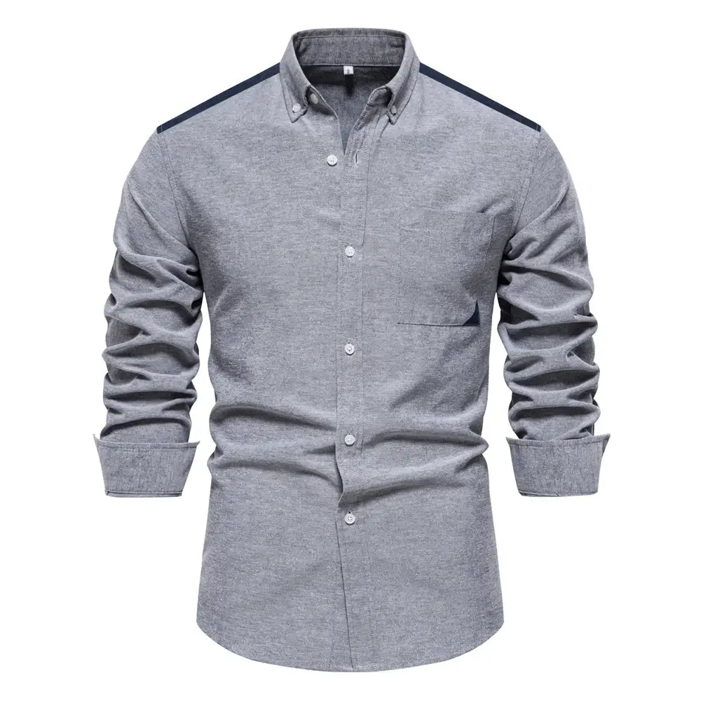 Camisa Masculina Casual Xavier manga longa e fechamento com botões