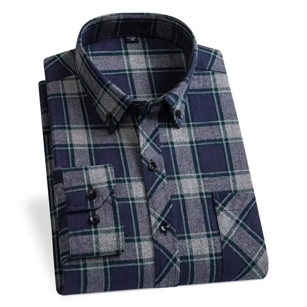 Camisa Masculina De Flanela manga longa e com modelagem classica