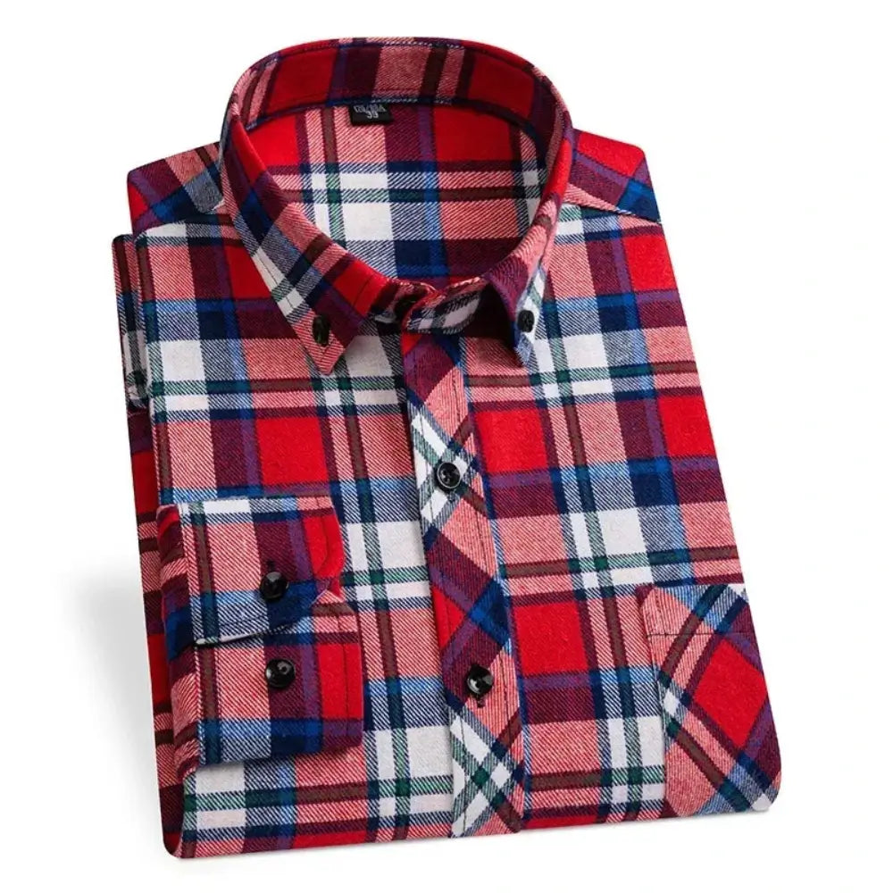 Camisa Masculina De Flanela manga longa e com modelagem classica