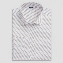 camisa masculina manga longa com fechamentos em botões e estampa geometrica