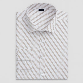 camisa masculina manga longa com fechamentos em botões e estampa geometrica