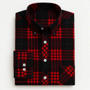 Camisa masculina de flanela xadrez  em algodão, manga longa, estilo casual para dias frios.