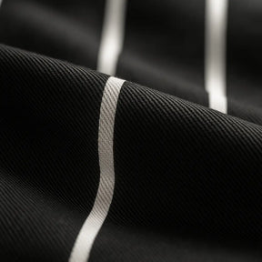 Camisa masculina listrada slim fit em tecido stretch, manga longa, elástica e sem necessidade de passar.