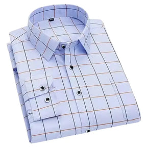 Camisa Masculina listrada Casual manga longa com fechamento em botões 