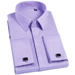 Camisa Social Masculina Business com abotoadeira de luxo e algodão premium