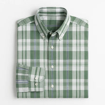 Camisa masculina xadrez , manga longa, algodão e linho, bolso frontal, estilo casual elegante.