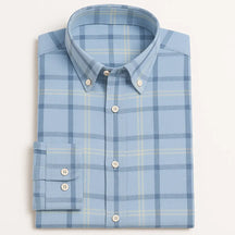 Camisa masculina xadrez , manga longa, algodão e linho, bolso frontal, estilo casual elegante.