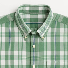 Camisa masculina xadrez , manga longa, algodão e linho, bolso frontal, estilo casual elegante.