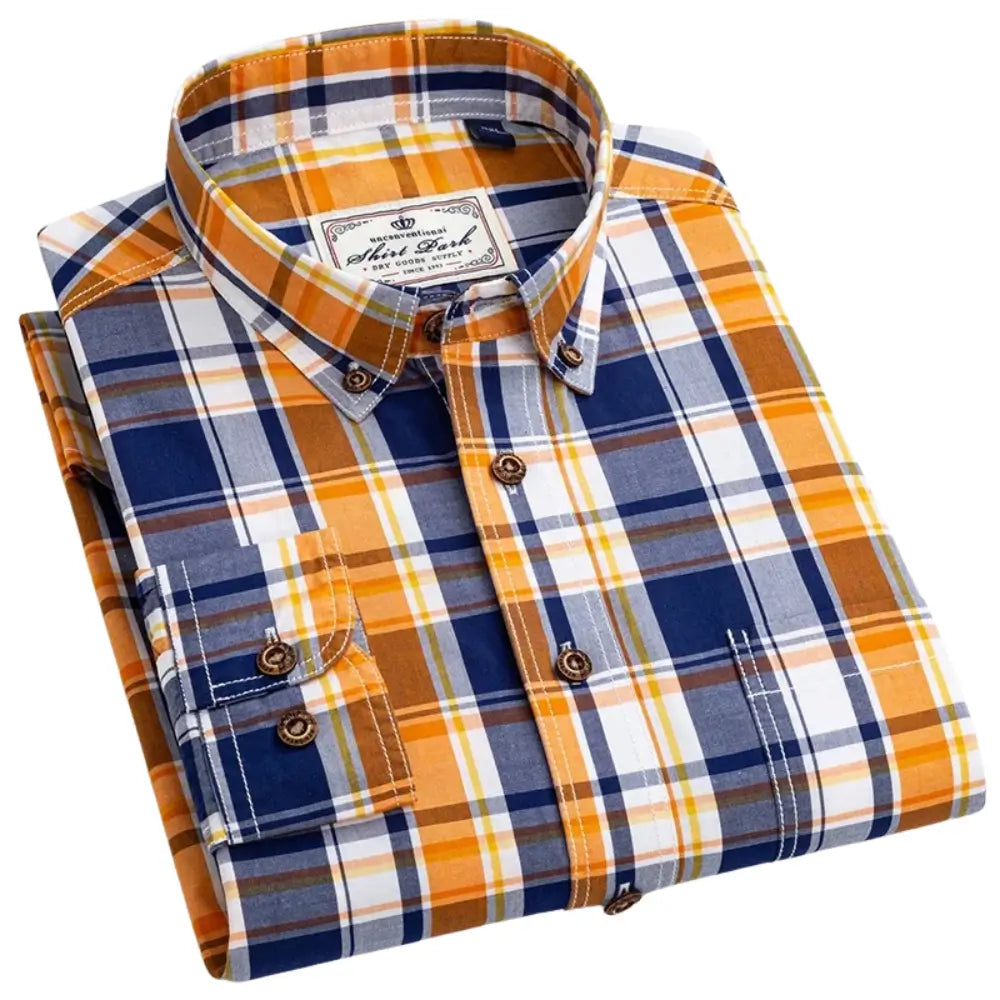 Camisa Masculina Oxford: elegante e estilo para qualquer ocasião. Confeccionada com Algodão de alta qualidade, caimento perfeito e conforto incomparável. Disponível em diversos tamanhos e cores.