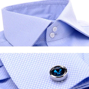 Camisa Social Masculina Business com abotoadeira de luxo e algodão premium
