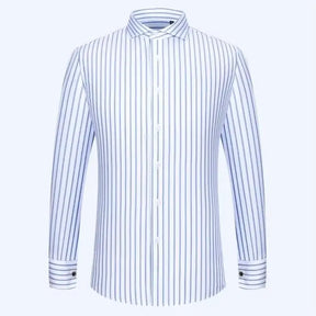 Camisa Social Masculina Business com abotoadeira de luxo e algodão premium