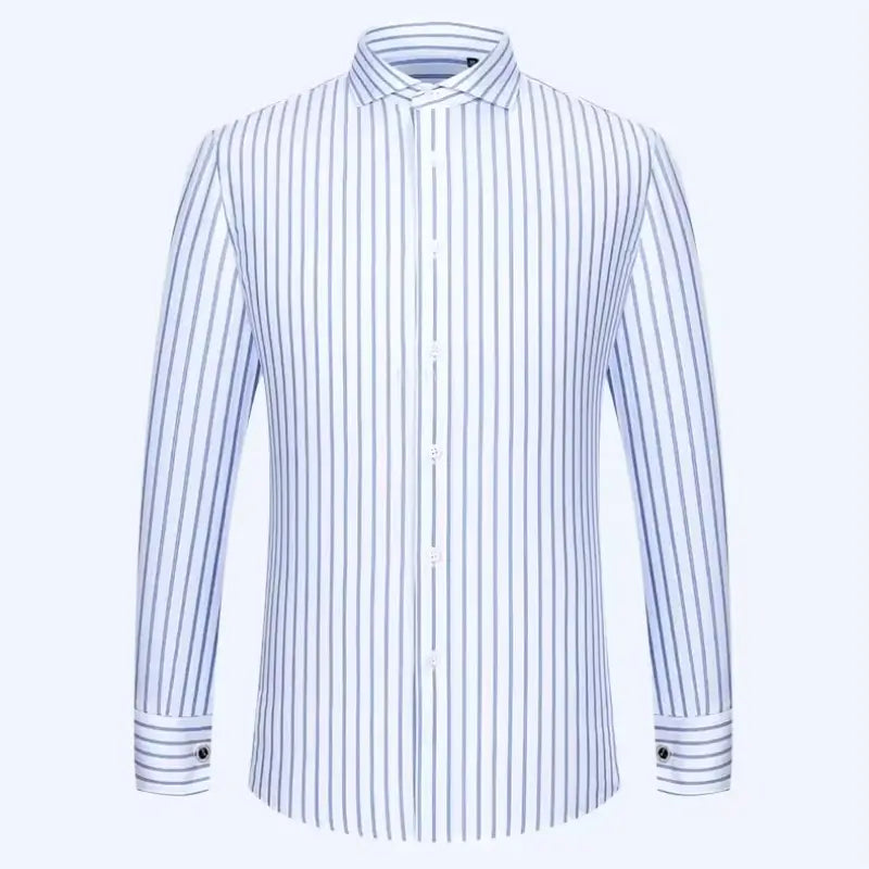 Camisa Social Masculina Business com abotoadeira de luxo e algodão premium