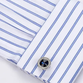 Camisa Social Masculina Business com abotoadeira de luxo e algodão premium