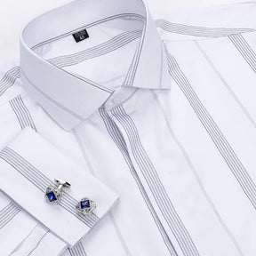 Camisa Social Masculina Business com abotoadeira de luxo e algodão premium
