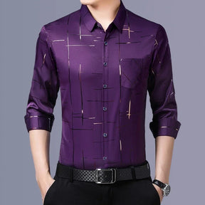 Camisa Social Masculina Elegance Manga Longa
