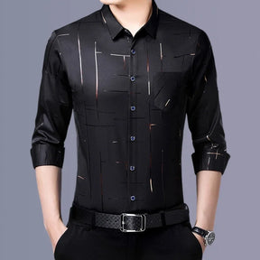 Camisa Social Masculina Elegance Manga Longa