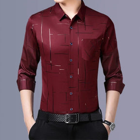 Camisa Social Masculina Elegance Manga Longa