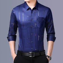 Camisa Social Masculina Elegance Manga Longa
