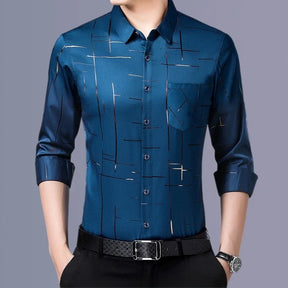 Camisa Social Masculina Elegance Manga Longa