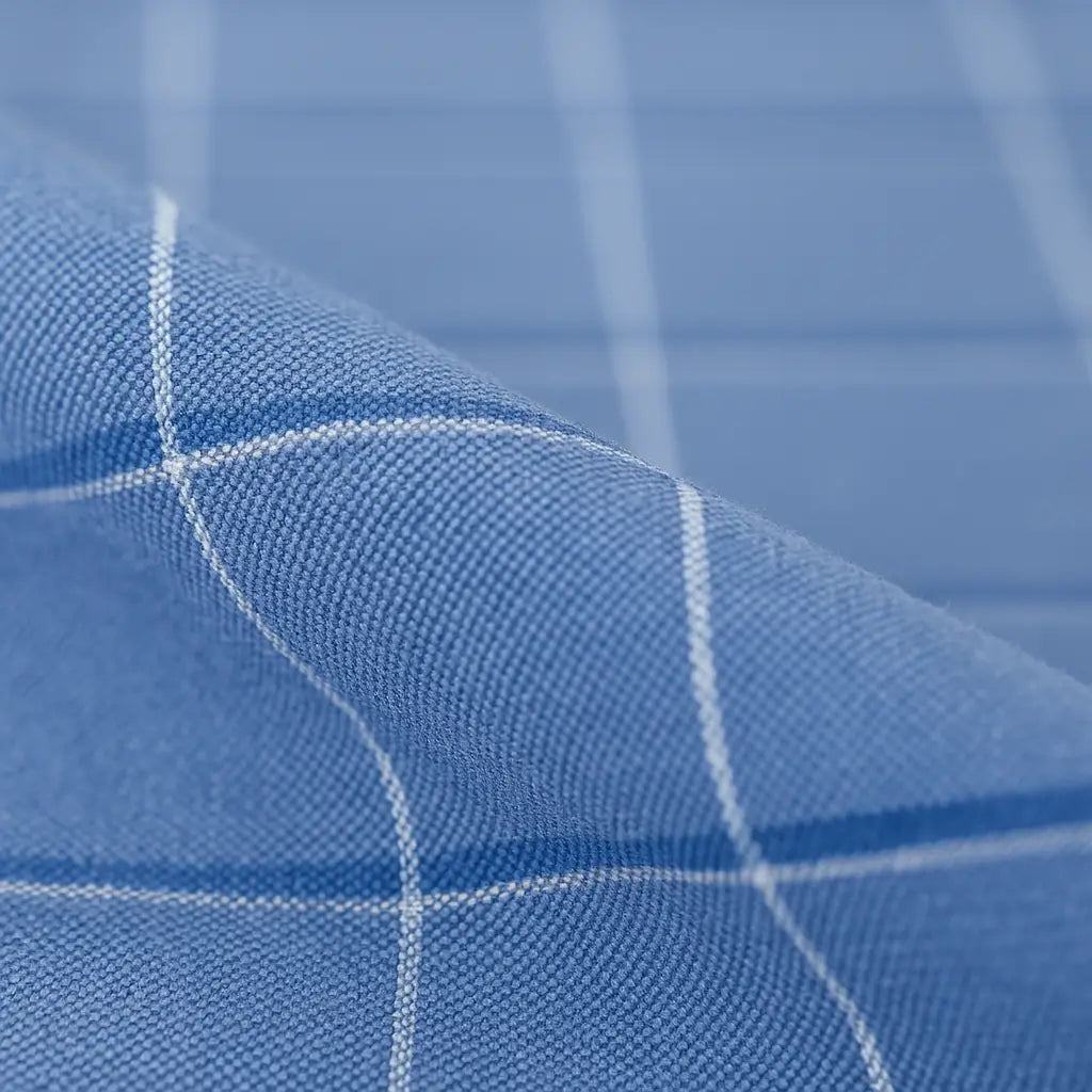 camisa social masculina slim fit oxford em algodão com padrão listrado/xadrez, manga longa, gola estruturada e caimento elegante