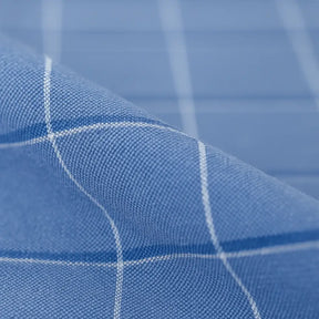 camisa social masculina slim fit oxford em algodão com padrão listrado/xadrez, manga longa, gola estruturada e caimento elegante