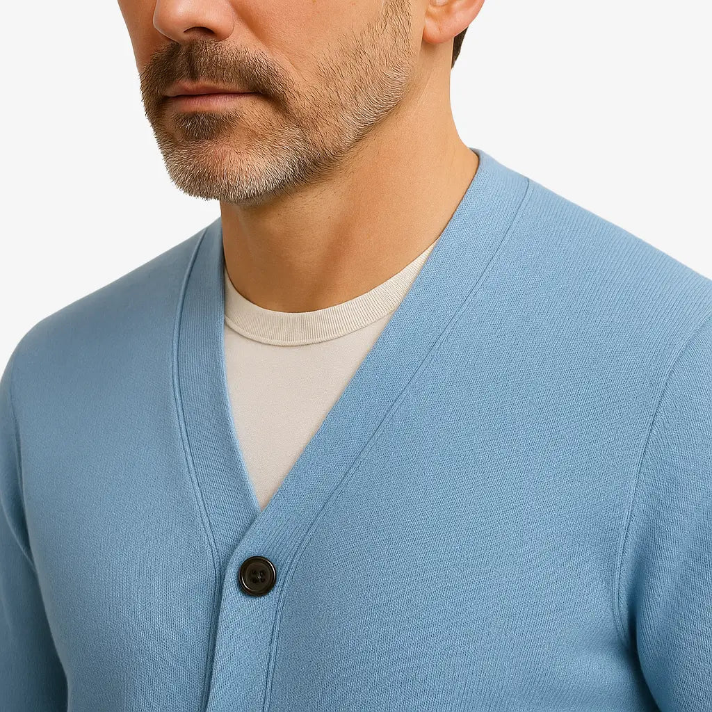 Cardigan Masculino Feito Em lã Merino 