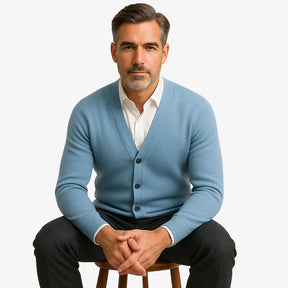 Cardigan Masculino Feito Em lã Merino 