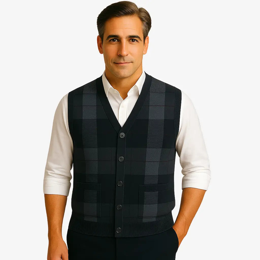 Colete Masculino Casual Com Botões