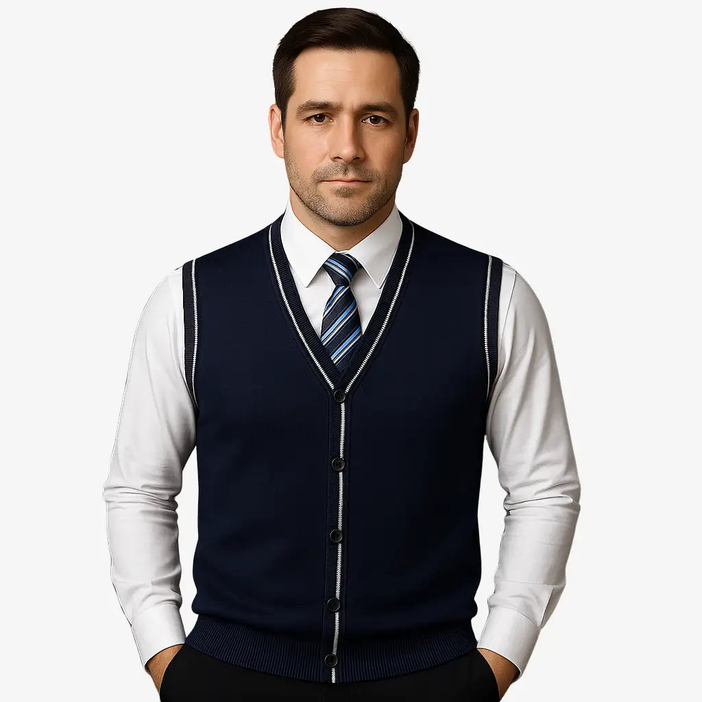 Colete Masculino Social Tricot Com Botões 