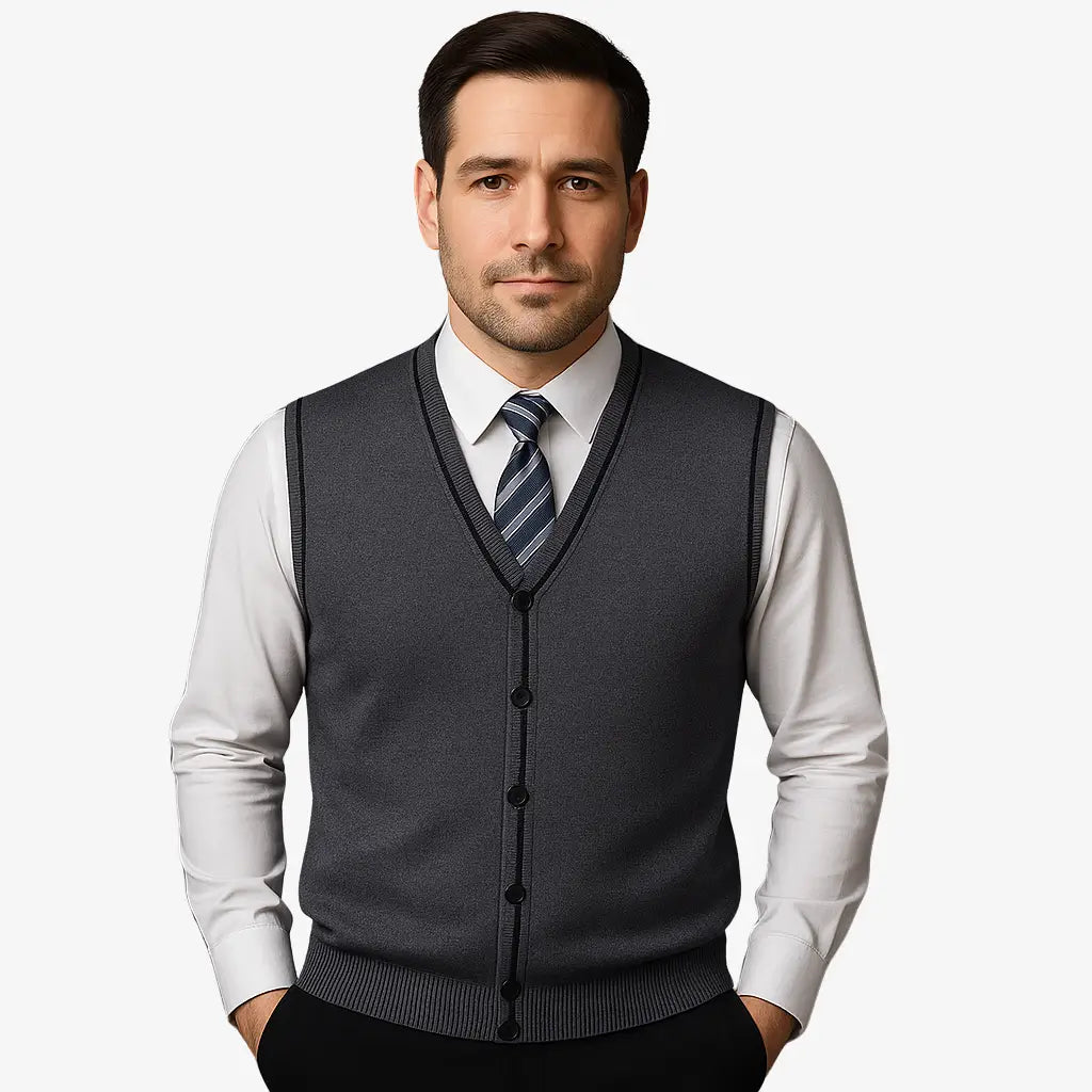 Colete Masculino Social Tricot Com Botões 