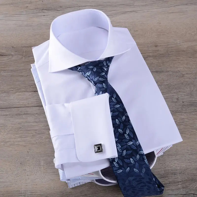 Camisa Social Masculina Business, manga longa com abotoadeira de luxo e composição de algodão egípcio