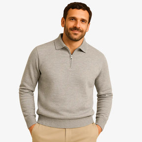 Look masculino moderno com suéter de zíper — moda outono inverno