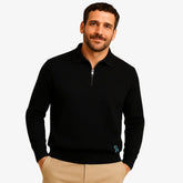 Look masculino moderno com suéter de zíper — moda outono inverno
