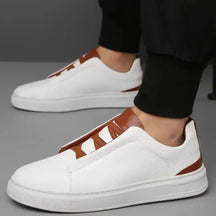 Tênis casual masculino branco, modelo casual, ideal para uso diário, confortável e respirável.