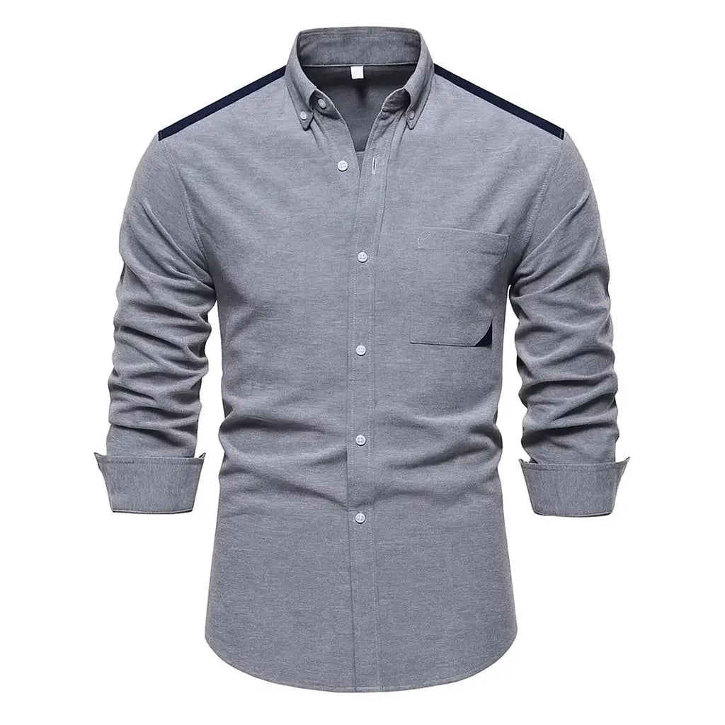 Camisa Masculina Casual Xavier manga longa e fechamento com botões