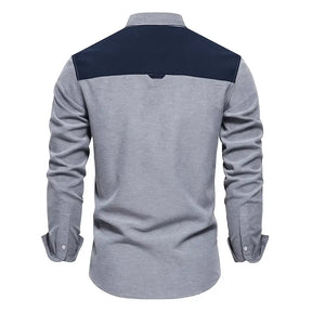 Camisa Masculina Casual Xavier manga longa e fechamento com botões